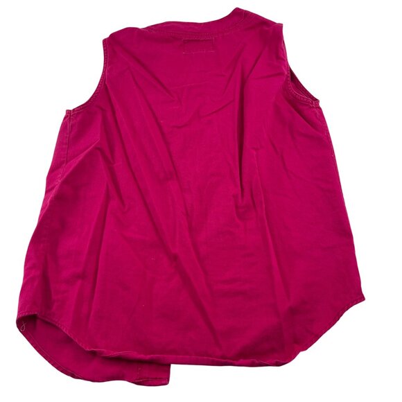 Carolina Colours Vintage Pink Sleeveless Button-Up Shirt sz Medium - Picture 4 of 4